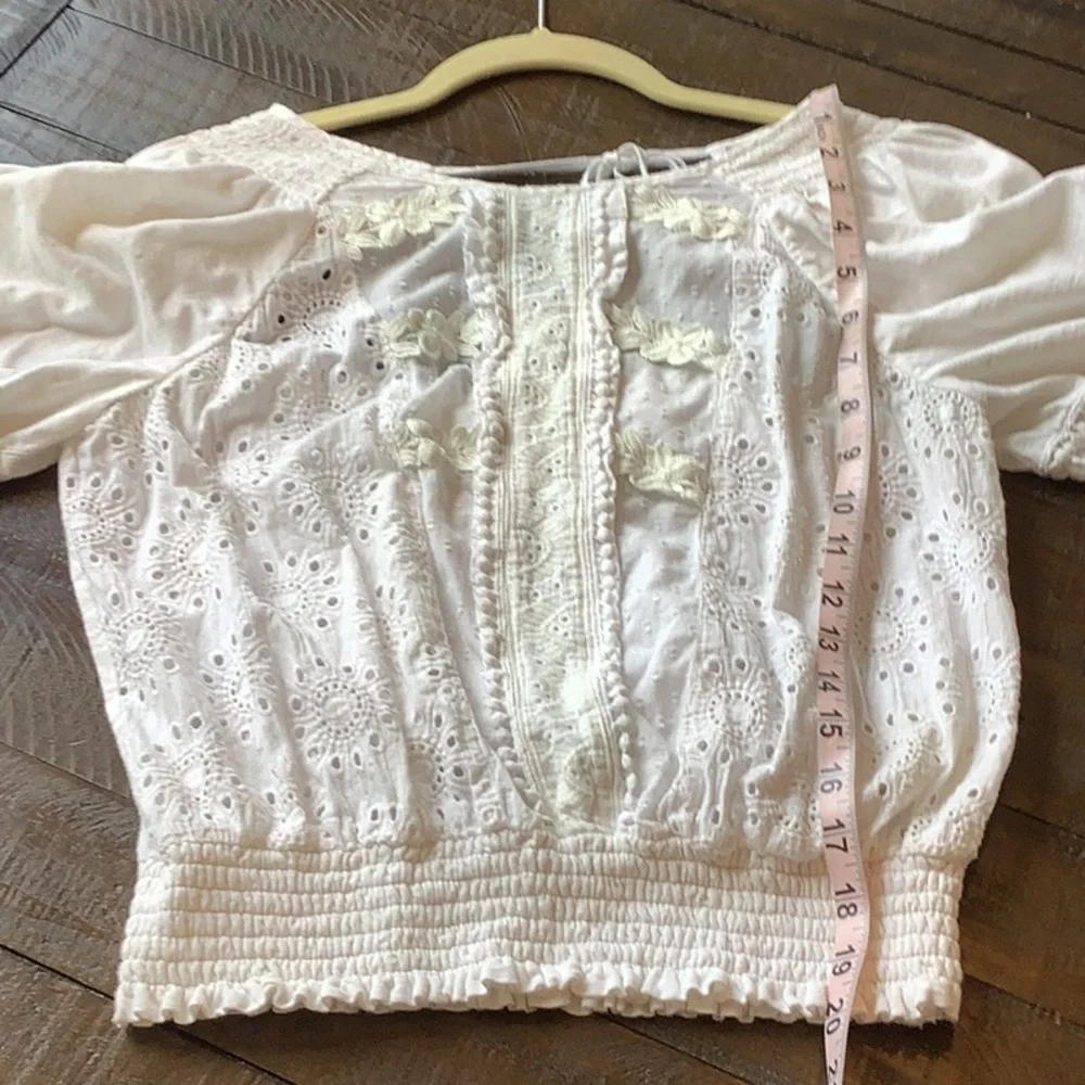 Anthropologie Porridge White Puff Sleeve Blouse